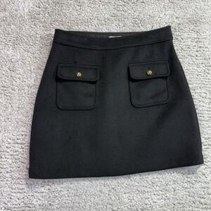 Loft Button Pocket Shift Skirt Women's 8 Black Classic Workwear‎ Holiday Event